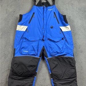 Clam IceArmor Blue Black Ice Fishing Bibs Mens 2XL Winter Overalls RN 113048